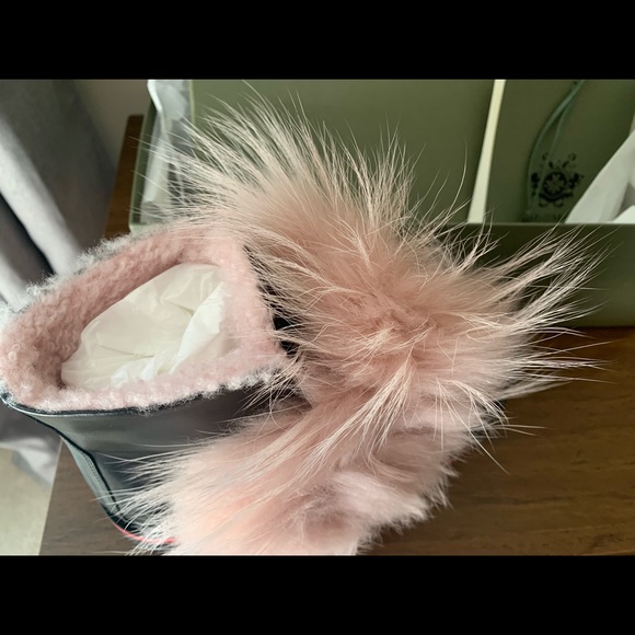 Mr&Mrs Italy - leather biker booties with pink fur - Picture 2 of 5